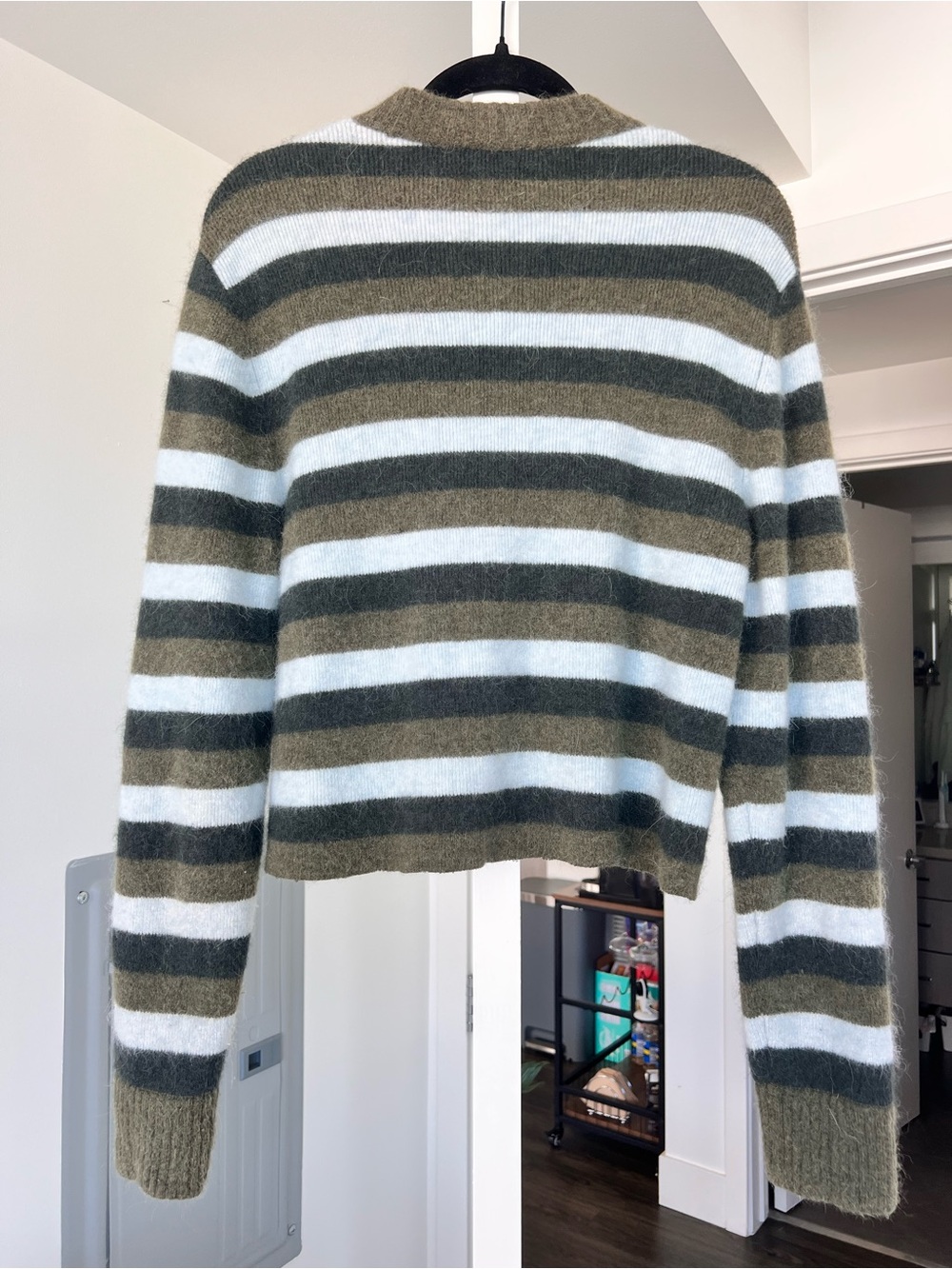 COS Women's Alpaca Wool Blend Striped Crewneck Sweater Size Medium - Picture 5 of 6